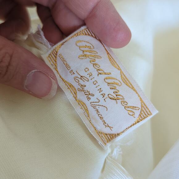 Vintage Alfred Angelo Edythe Vincent 1950s 60s Womens Wedding Dress Gown Lace XS - Picture 9 of 16